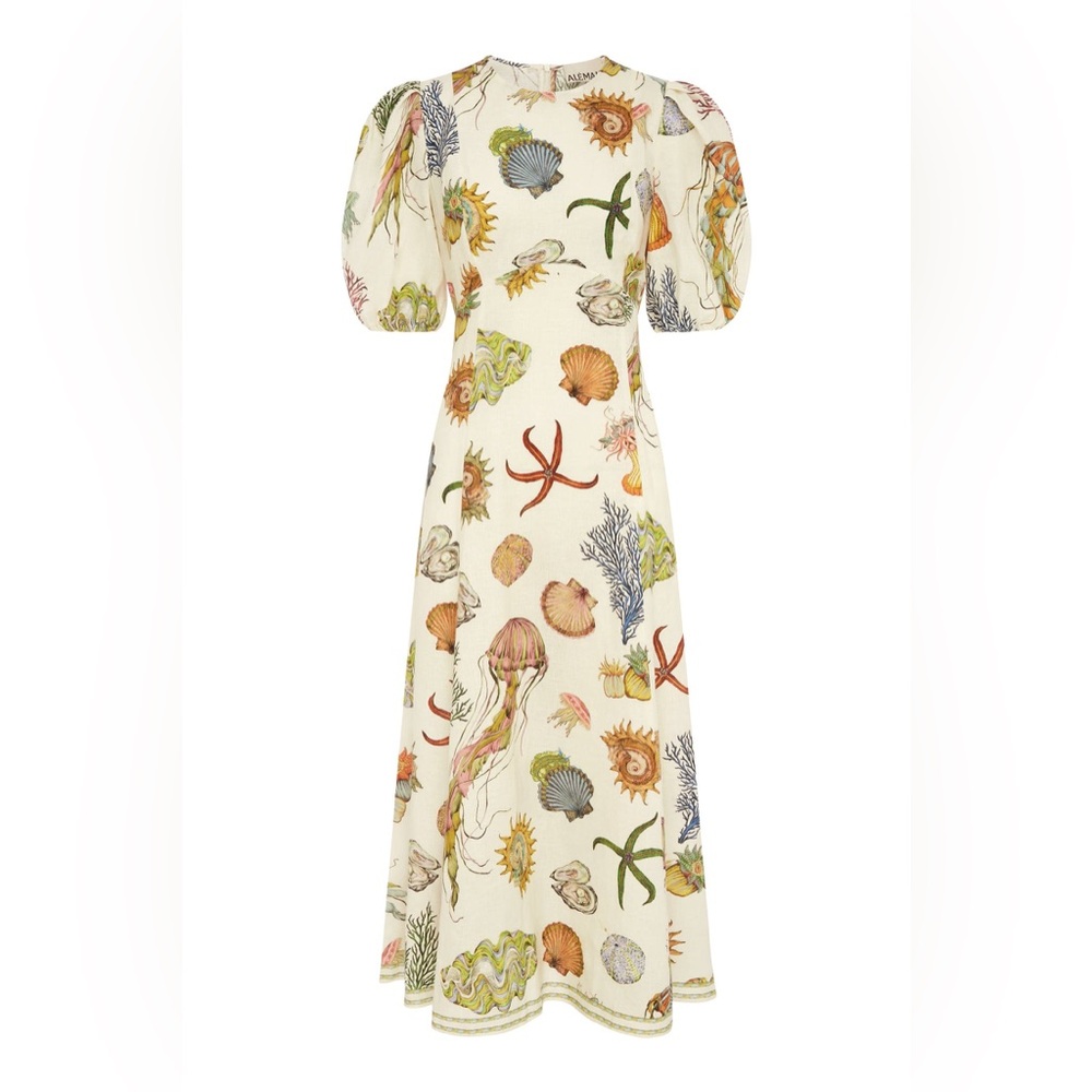 Alemais Sea Life Print Midi Dress - Cream and Multicolor.New - Picture 6 of 10